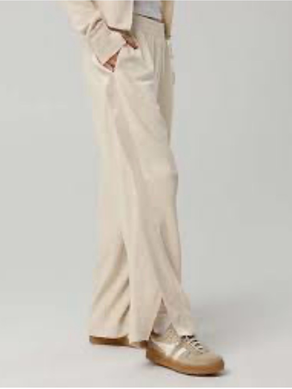 Aerie Wide Leg Cream Women's Pants - Casual Everyday Style